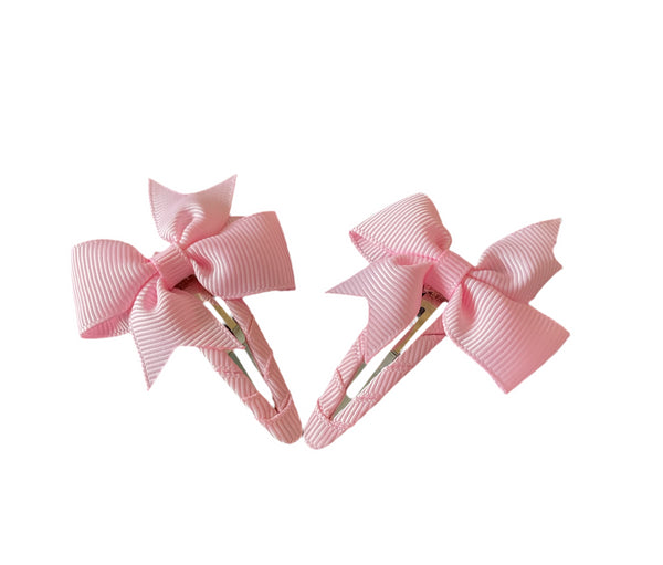 Bow Hair clips in Baby Pink